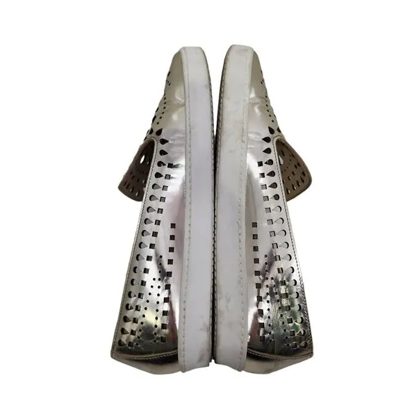 Fabio Rusconi Metal Cutwork Slip On Shoes Flats Laser Cut Italy Women's Size‎ 37