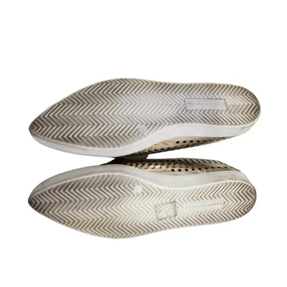 Fabio Rusconi Metal Cutwork Slip On Shoes Flats Laser Cut Italy Women's Size‎ 37