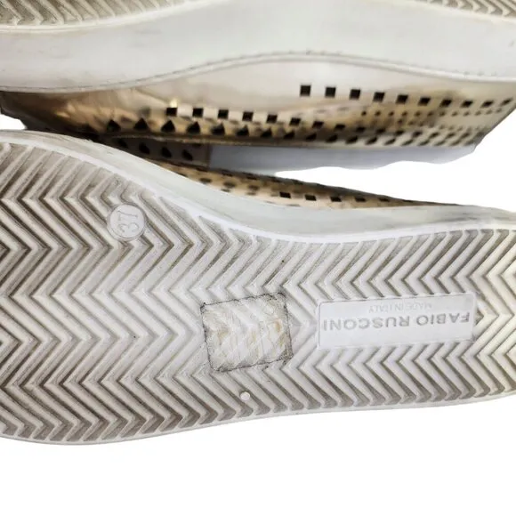 Fabio Rusconi Metal Cutwork Slip On Shoes Flats Laser Cut Italy Women's Size‎ 37