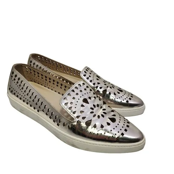 Fabio Rusconi Metal Cutwork Slip On Shoes Flats Laser Cut Italy Women's Size‎ 37