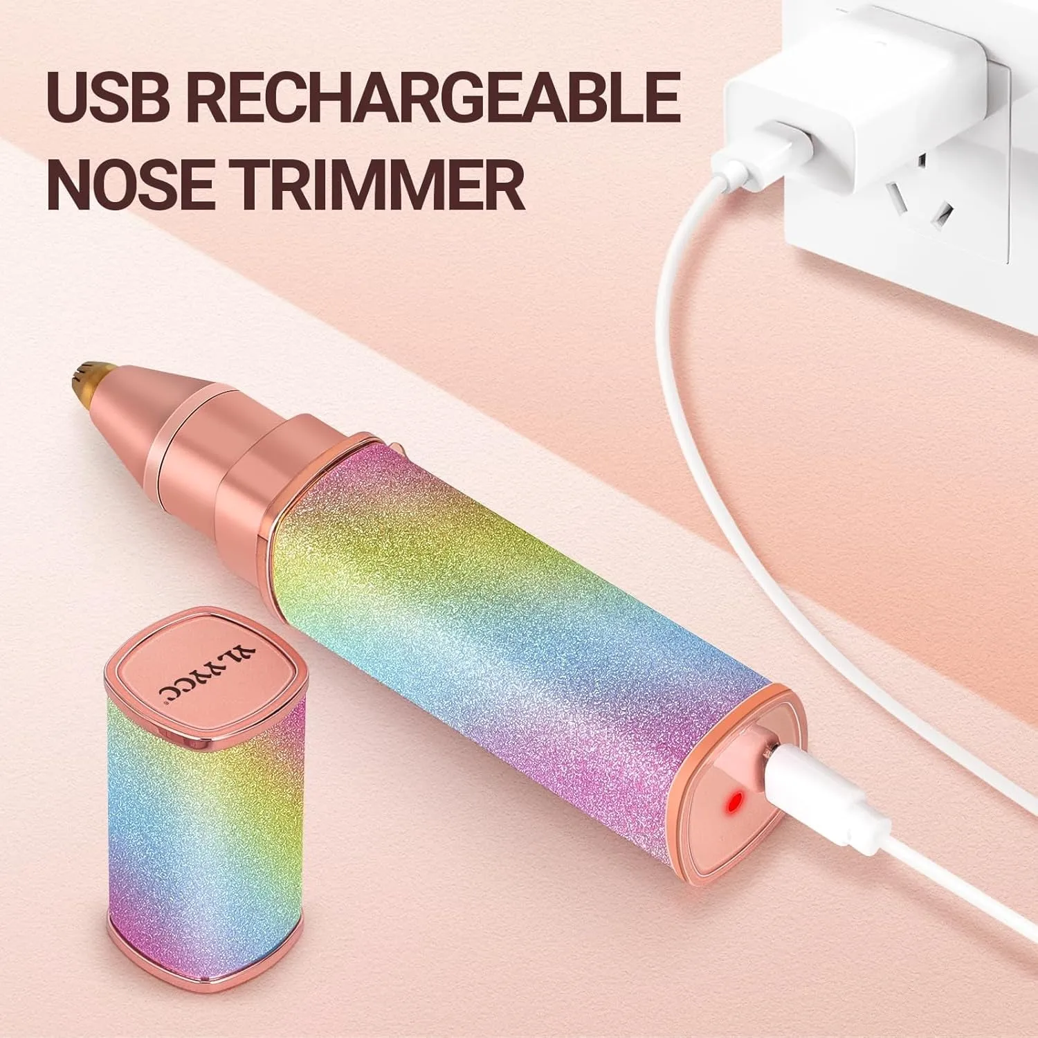 Facial Hair Removal for Women, Electric 2 in 1 Face Shaver and Eyebrow Trimmer, Ear Wax Removal Tool with Storage Box, Rechargeable Nose Hair Trimmer for Women with Built-In LED Light