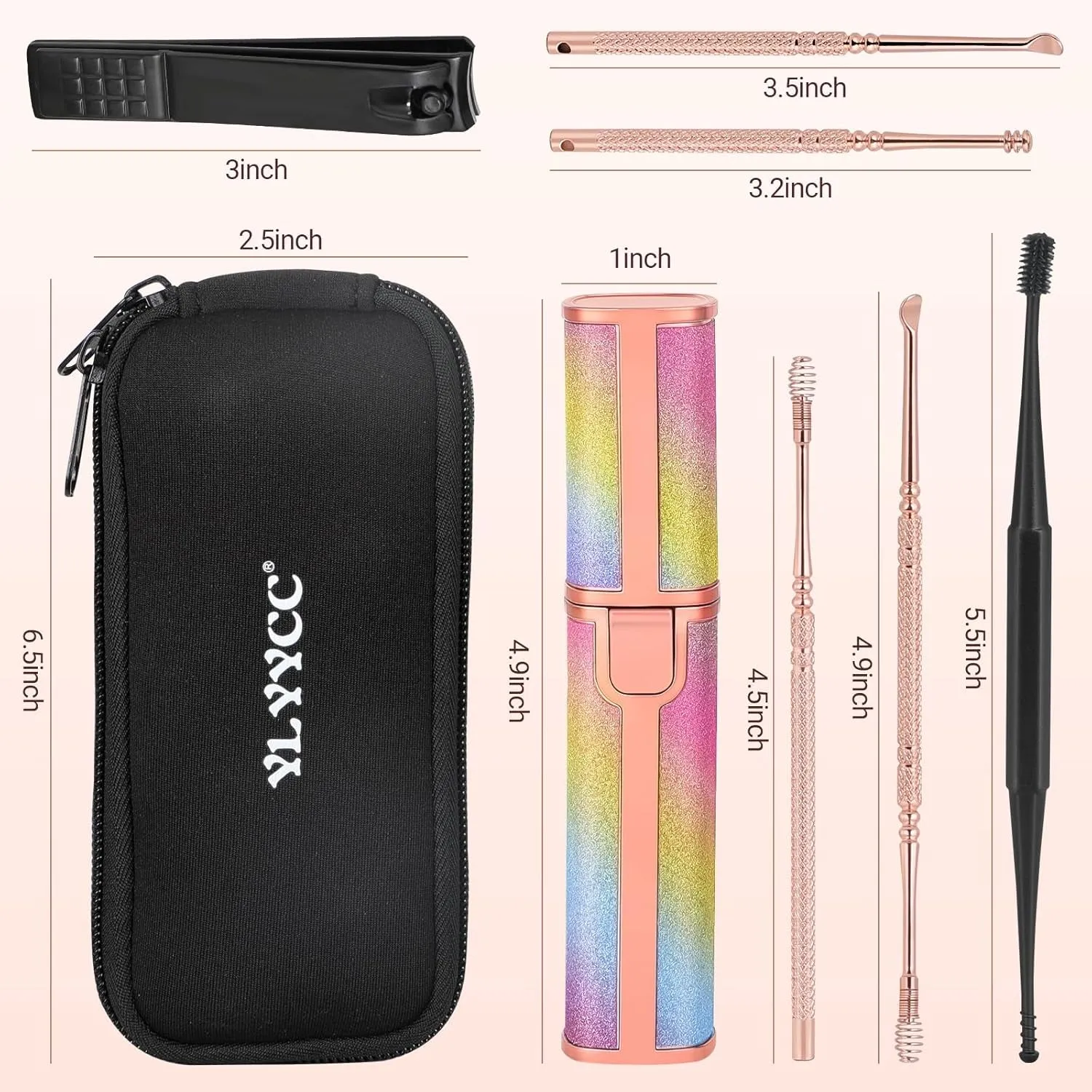 Facial Hair Removal for Women, Electric 2 in 1 Face Shaver and Eyebrow Trimmer, Ear Wax Removal Tool with Storage Box, Rechargeable Nose Hair Trimmer for Women with Built-In LED Light