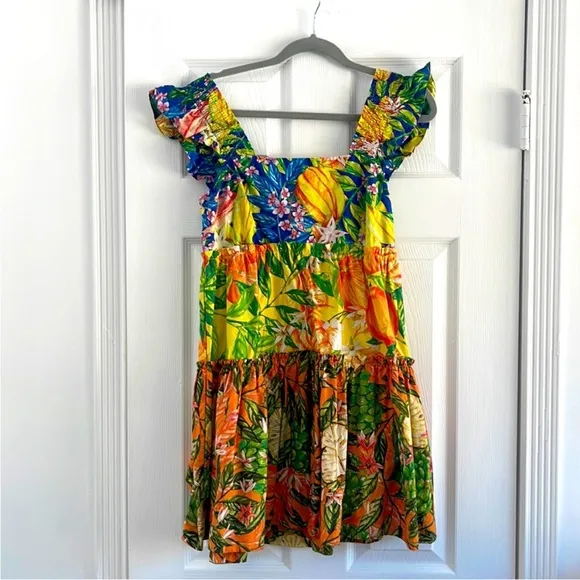 Farm Rio Caipirinha Tiered Mini Dress Size Small
