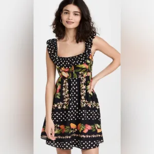 🌻Farm Rio Cocoa Paradise Ruffle Mini Dress