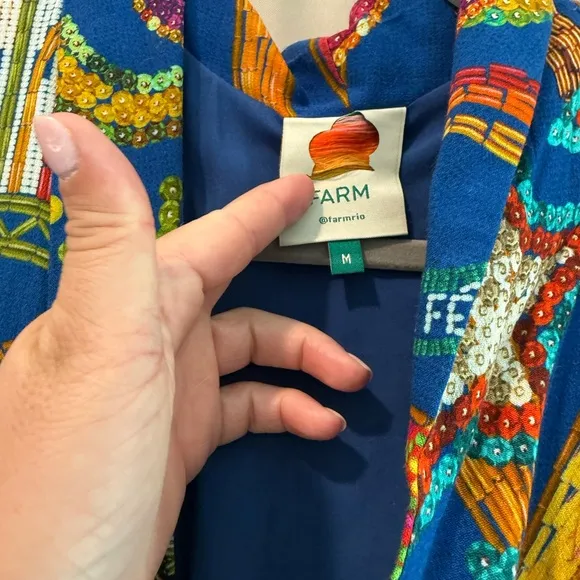 Farm Rio Folk Party Santa Fe Long-Sleeved Maxi Dress