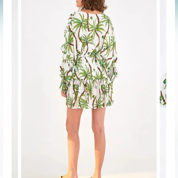 Farm Rio Swinging palms mini dress