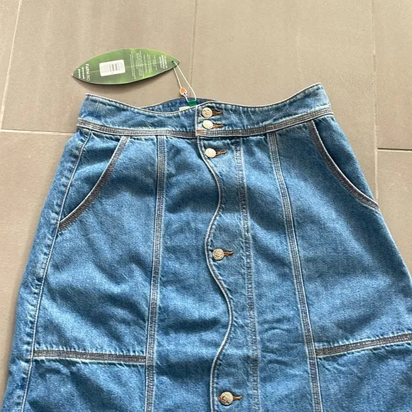 Farm Rio wave denim maxi skirt NWT