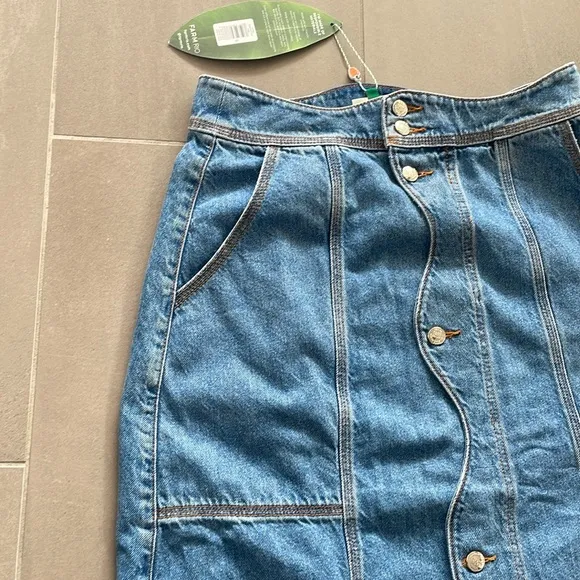 Farm Rio wave denim maxi skirt NWT