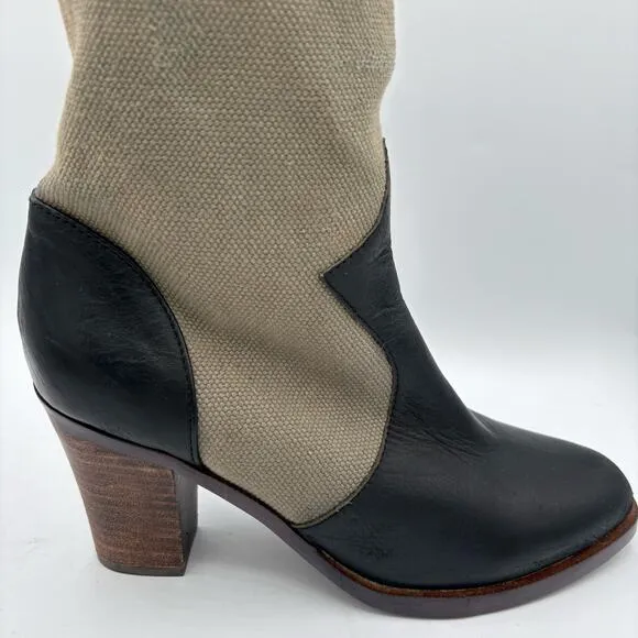 Faryl Robin for Free People Tall Boots in Tan and Black, size 8