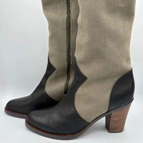 Faryl Robin for Free People Tall Boots in Tan and Black, size 8