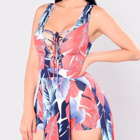 🔥Fashion Nova Floral Maxi Playsuit Romper