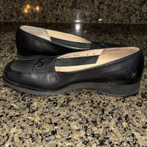 Ferragamo black leather loafers