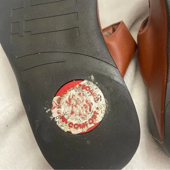 Fitflop  Men's Gogh Moc Slides Leather Dark Tan Size 9
