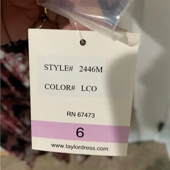 Floral Taylor Black &amp; Pink Midi-Button Down Dress. NWT