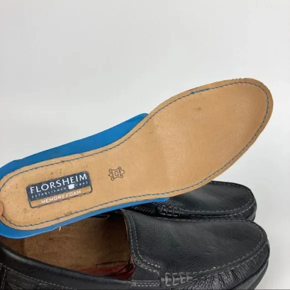 Florsheim Moc Toe Venetian Loafers Black Sz 8B