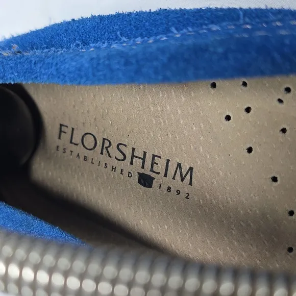 Florsheim Vintage Electric Blue Suede driving Elegant Loafers Mens 8.5 In Guc