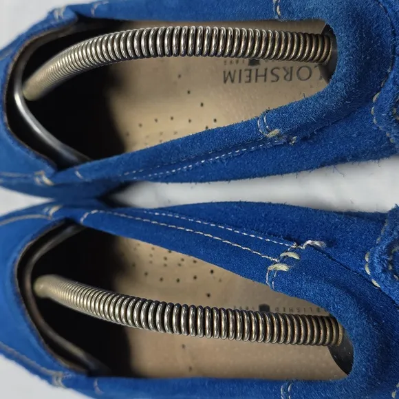 Florsheim Vintage Electric Blue Suede driving Elegant Loafers Mens 8.5 In Guc