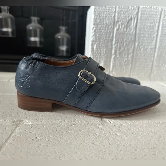 Fluevog EXCELLENT Gateway Johnston single monk strap slate blue loafer - 5.5/6