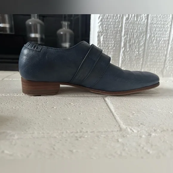 Fluevog EXCELLENT Gateway Johnston single monk strap slate blue loafer - 5.5/6