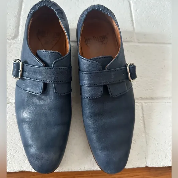 Fluevog EXCELLENT Gateway Johnston single monk strap slate blue loafer - 5.5/6