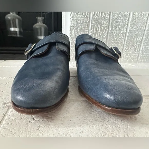 Fluevog EXCELLENT Gateway Johnston single monk strap slate blue loafer - 5.5/6