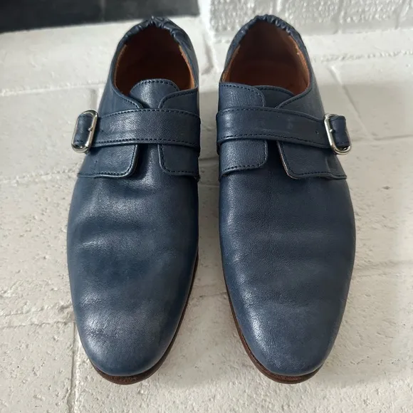 Fluevog EXCELLENT Gateway Johnston single monk strap slate blue loafer - 5.5/6