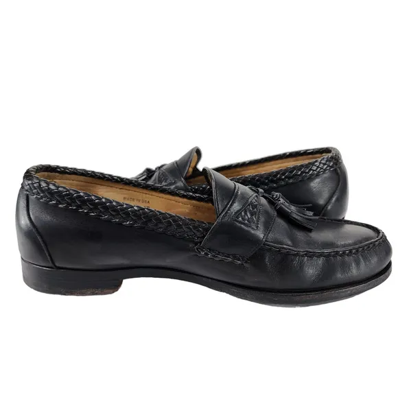 Footjoy Classics Loafers Mens 10.5 E Black Tassles USA Made Golf Leather 79293