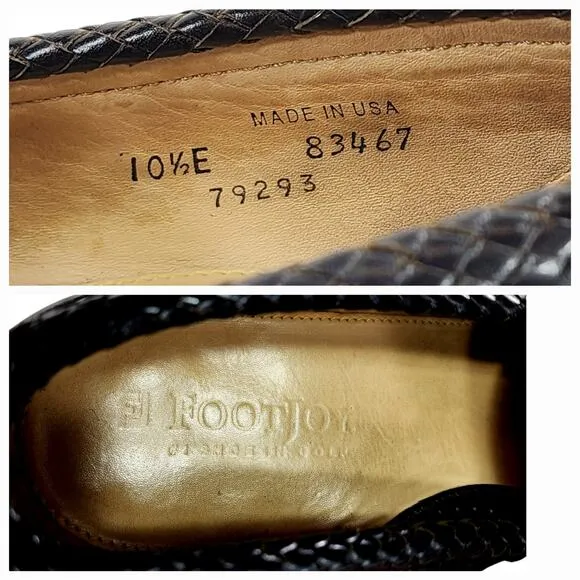 Footjoy Classics Loafers Mens 10.5 E Black Tassles USA Made Golf Leather 79293
