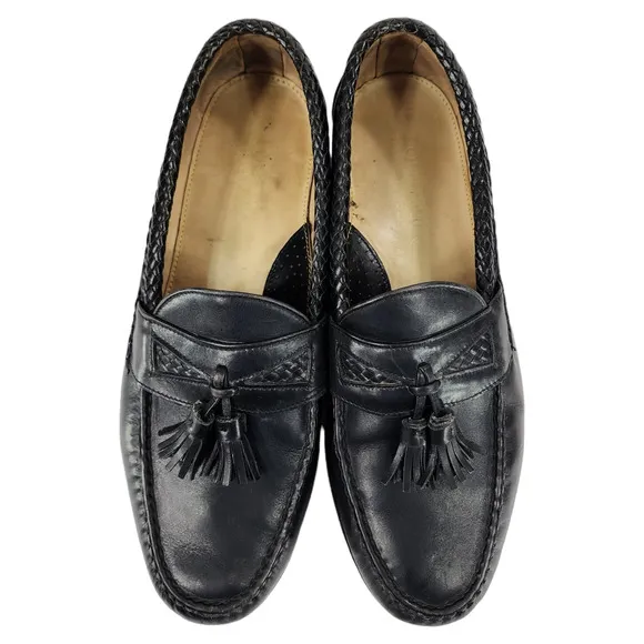Footjoy Classics Loafers Mens 10.5 E Black Tassles USA Made Golf Leather 79293