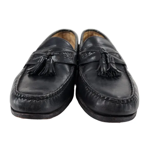 Footjoy Classics Loafers Mens 10.5 E Black Tassles USA Made Golf Leather 79293