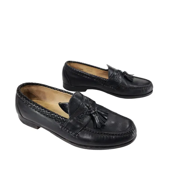 Footjoy Classics Loafers Mens 10.5 E Black Tassles USA Made Golf Leather 79293