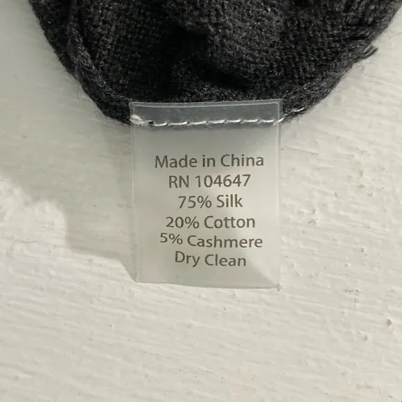 Forte Cashmere Sweater Women's Medium Gray Mock Neck Silk Blend Quiet Luxury