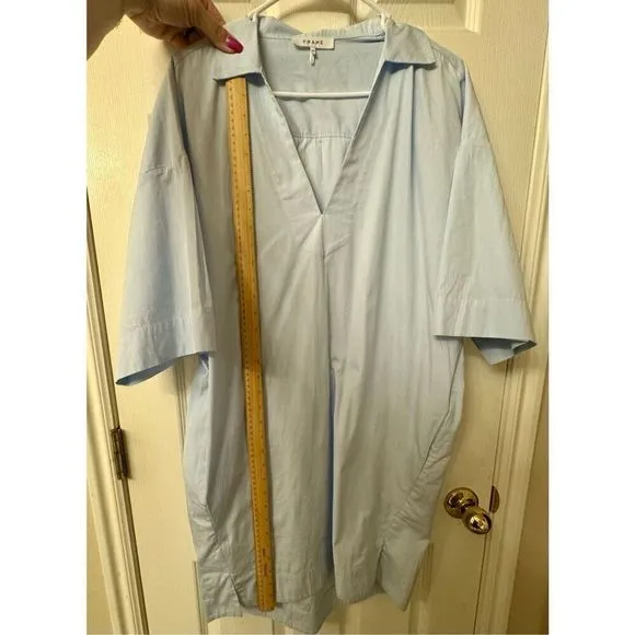 Frame Ciel Collared  Deep V-Neck Oversized Wide Sleeve Lindsay Resort Dress S