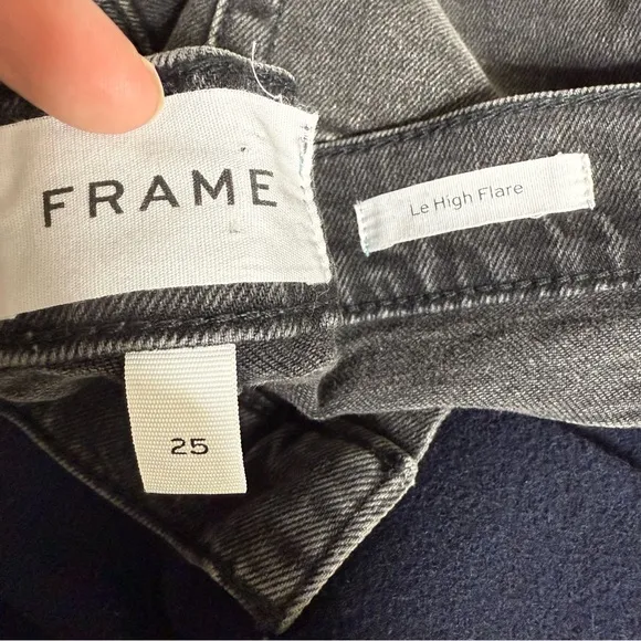 FRAME Le High Flare Side Slit Jeans Obsidian Clean sz 25