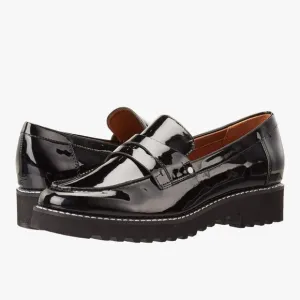 Franco Sarto Callum Black Patent Slip-ons Sz 9.5 Loafers Preppy Academia