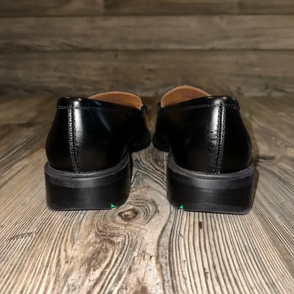 Franco Sarto Eda Bit Loafer Black Leather Classic Style Luxe Slip-On Size 10
