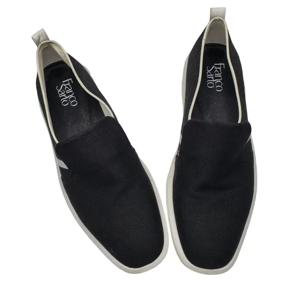 Franco Sarto | Maldives Black Fabric Square Toe Slip On Platform Sneakers 9