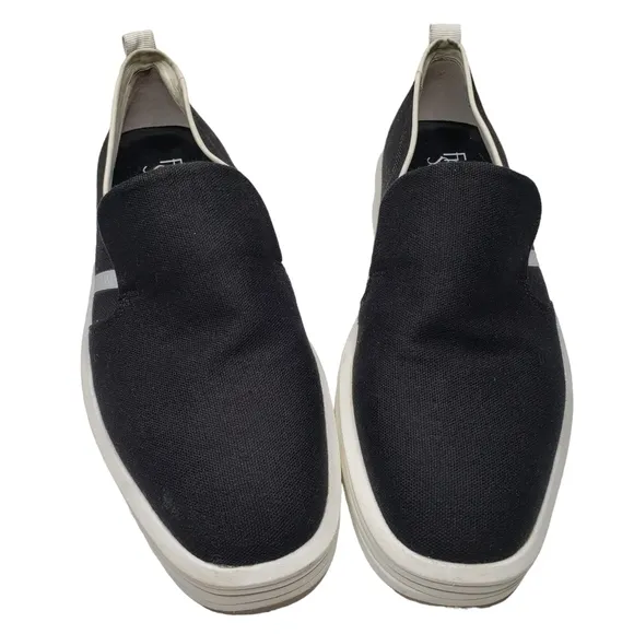Franco Sarto | Maldives Black Fabric Square Toe Slip On Platform Sneakers 9