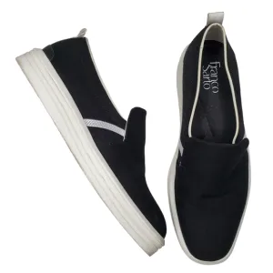 Franco Sarto | Maldives Black Fabric Square Toe Slip On Platform Sneakers 9