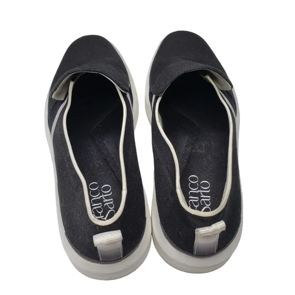 Franco Sarto | Maldives Black Fabric Square Toe Slip On Platform Sneakers 9