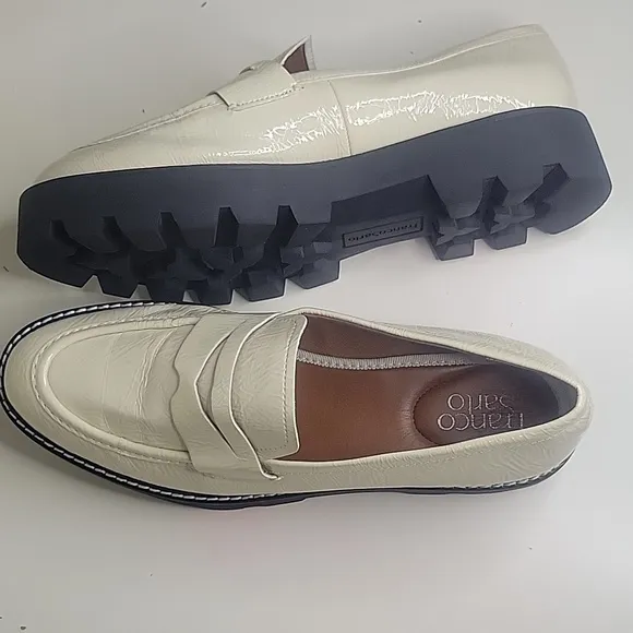 FRANCO SARTO Stylish White Loafers SIZE 9.5 beautiful shoes for ladies Moccasins