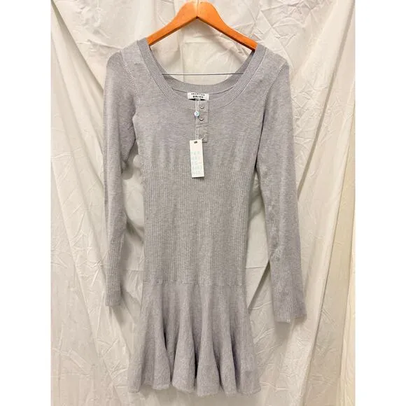 Frankies Bikinis NEW Claude Lightweight Knit Long Sleeve Dress XL Spring