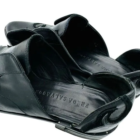 Freda Salvador Women's Western Leather d'Orsay Loafers size 6 1/2