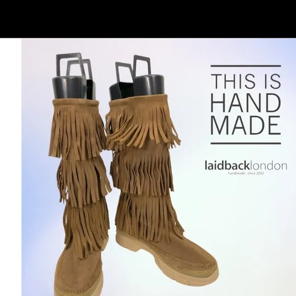 Free People Brand New LaidBack London Pull on Fringe Suede boots Coachella 🌈🌸