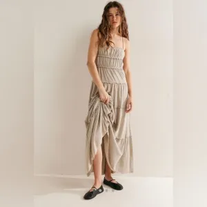 Free People Brooke Maxi Dress in Snowing Neutral
