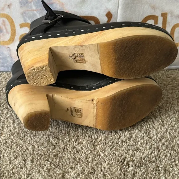 FREE PEOPLE Bungalow Clog Leather Booties Leather Ankle Boots