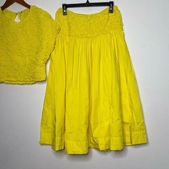 Free People Carino Smocked Open Back Top Maxi Midi Skirt Size Large
