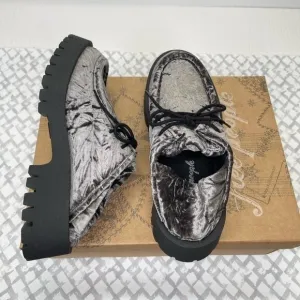 Free People Convertible Velvet Loafers, Gray/Black, Size EU 40 (US 10)