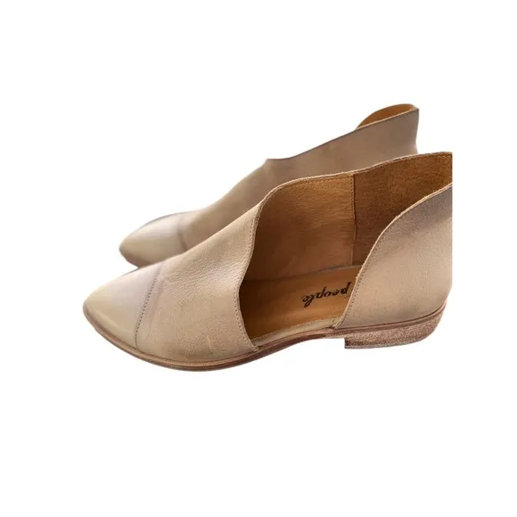Free People Cream Flats with Modern Loafer Design