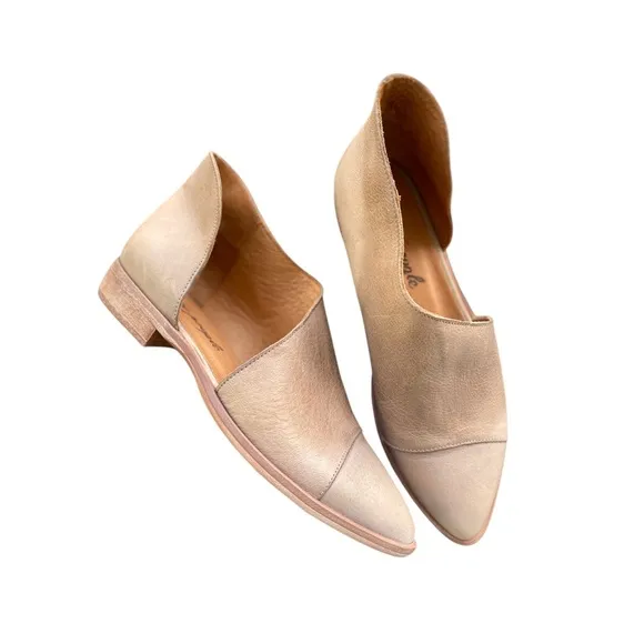Free People Cream Flats with Modern Loafer Design